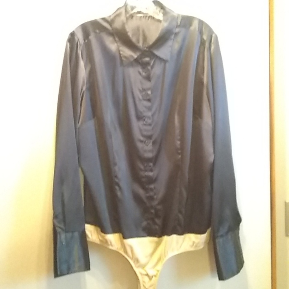 black satin body shirt